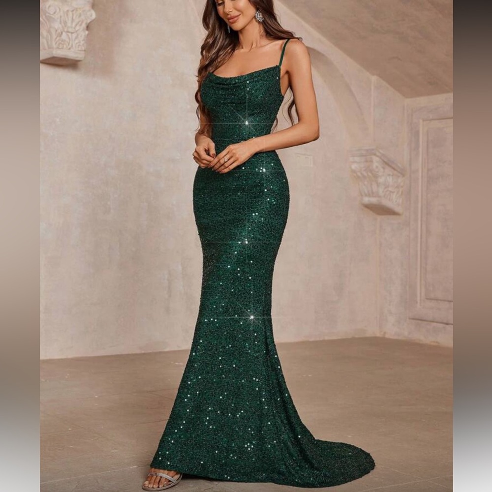 Luxe mermaid sequins party formal evening dress
